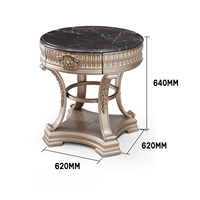 Table basse contemporaine de luxe en bois massif sculptée à la main avec accents dorés, table d'appoint élégante réglable, mobilier de salon