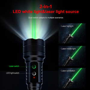 Ngoài trời đầy sao Bầu Trời Đèn đầu màu xanh lá cây màu xanh ánh sáng laser bị hỏng cửa sổ búa có thể sạc lại LED Torch ánh sáng đèn pin chiến thuật - Product Image 2