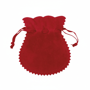 Sacchetto Regalo in Velluto Doppio Rosso 85x100 cm, Riciclabile, con Coulisse, per Gioielli, Caramelle, Collane e Gemme - Product Image 2