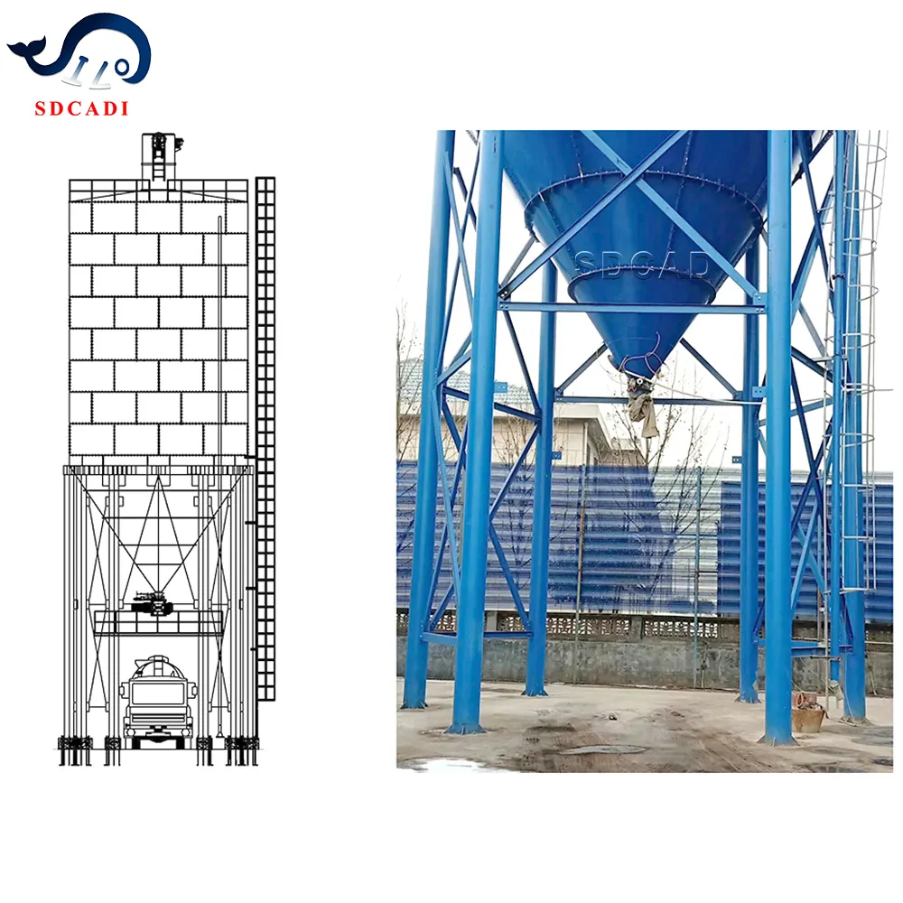 SDCAD Marque Spéciale personnalisation 100 tonnes prix 5 tonnes réservoir de silo de stockage de ciment 500t fournisseur 40 tonnes petit silo de ciment