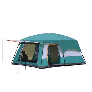 Keluarga tenda wisata musim semi 8-10 orang tenda besar 2 kamar Outdoor berkemah tahan air dan Sunproof