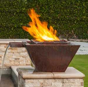 Brasero de Acero Corten con Acabado Natural Oxidado y Cascadas Danzantes para Exteriores, Estilo Estanque - Tamaños Personalizables para Decoración de Jardín y Hogar - Product Image 5