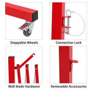 Nhà Máy Trực Tiếp 350Cm Rào Cản Giao Thông Di Chuyển Gấp Kim Loại Mở Rộng Có Thể Thu Vào Rào Cản Màu Đỏ An Toàn Đám Đông Thép Bollards - Product Image 5