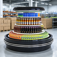 Vitrine réfrigérée circulaire à 360 degrés pour supermarché, avec visibilité complète