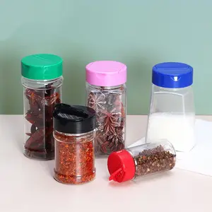 Wholesale Customization Salt And Pepper Packing Shaker Plastic Spice Shaker Jars With Flip Top Cap