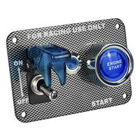 Panneau de commutateur d'allumage 2 en 1 DC 12V, bouton poussoir de démarrage du moteur de voiture pour voiture de course et moto