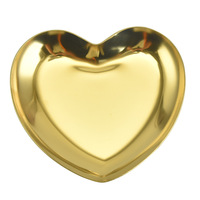 Plateau en forme de cœur en métal, porte-bijoux, porte-bagues, bonbonnière, plateau de vanité, cadeau, décoration pour la Saint-Valentin, doré