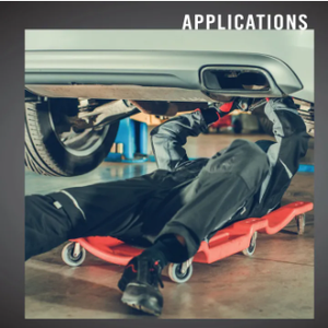 Carrinho de Mecânico de Plástico de Alta Qualidade 40 Polegadas com 6 Rodas Vermelho para Inspeção em Garagem - Product Image 6