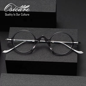 Gafas de Diseño con Montura Redonda Pequeña, Retro, de Acetato, Ópticas, de Titanio, Montura Óptica Lifesaver para Hombre - Product Image 2