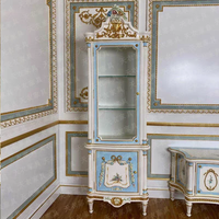 Armoire à vin de luxe en bois massif de style français, armoire peinte à la main pour le salon, présentoir et rangement mural à 2 portes