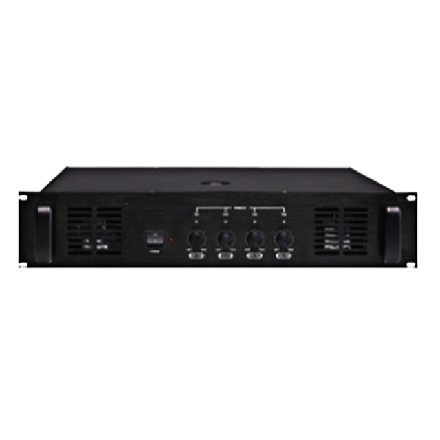 Four Channel 120W Power Amplifier 70V/100V/4 Ohm Independent Input, with Volume Control and Metal Casing Audio System
