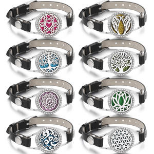 Diffuseur d'huiles essentielles aromathérapeutiques, bracelet en cuir avec pendentif - Product Image 6