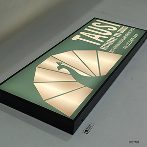Restaurant And Lounge Rectangular Led Light Box Sign Wall <b>Mounted</b> Aluminum <b>Frame</b> Illuminated Signage - Product Image 1