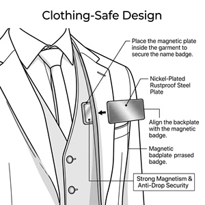 Porta Badge Magnetico all'Ingrosso con Logo Personalizzato OEM, <span class=keywords><strong>Magneti</strong></span> al Neodimio per Eventi Aziendali, Fiere <span class=keywords><strong>e</strong></span> Hotel - Product Image 4