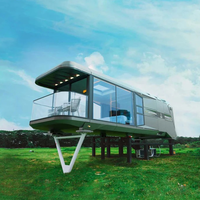 Casa Contenedor de Acero de Lujo de Montaje Rápido, Alojamiento Inteligente para Glamping, Apartamento Panorámico con Ventanas de Cristal, Habitación de Hotel con Balcón, Certificado CE