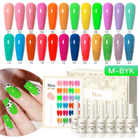 Vernis à ongles gel transparent Mxsi 24 couleurs, effet gelée, couleur chair rose nude, UV Soak Off, gel de nail art jade 15ml, marque privée