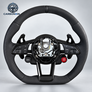 Volante de Cuero Perforado de Fibra de Carbono de Alta Calidad para Audi A3 A4 A5 A6L A8 Q3 Q4 Q5 Q5 Q7 Q8 TT B9 - Product Image 1