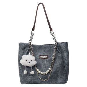 Sacs à bandoulière de luxe pour femmes avec logo personnalisé de haute qualité Sacs fourre-tout en PU élégants et épais à la mode à bas prix avec poche zippée - Product Image 1