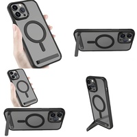 Casing Magnetik Transparan dengan Holder untuk iPhone 15 14 13 12 Plus 11 16 Pro Max 17 Air, Sublimasi untuk Cover iPhone