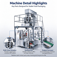 Machine d'emballage entièrement automatique pour sachets préformés, avec peseuse multi-têtes, remplissage et scellage pour Doypack, sachets à fermeture éclair et sachets stand-up pour granulés alimentaires