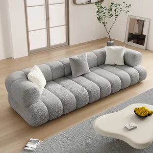 高品质北欧天鹅绒布艺沙发现代家居家具3座布克带枕头沙发套装