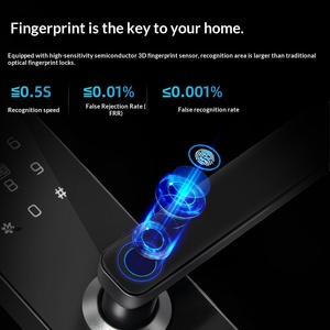 Serrure de porte intelligente WIFI professionnelle avec empreinte digitale, en alliage d'aluminium, TUYA TT Lock, serrure électronique - Product Image 3