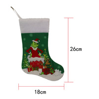 Chaussette de Noël en peluche Grinch à suspendre pour cheminée, cadeau de fête, décoration de Noël pour la maison, vente en gros d'usine
