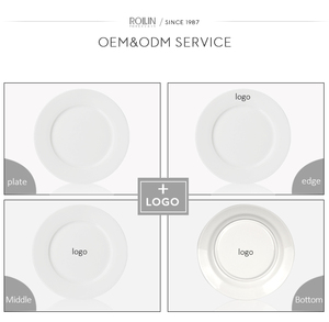 Vente en gros Assiette plate personnalisée de haute qualité pas cher Assiette ronde de restaurant pas cher Assiette à pâtisserie en porcelaine blanche - Product Image 2