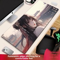 Tapis de souris extra large pour jeux e-sport garçons, style anime, épais, avec points de couture renforcés, antidérapant, pour bureau et ordinateur filles
