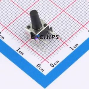 TS-1093C-A135B2-D1 Tactile Switch Bent Lead Through Hole-4P,6x6mm Single Pole Single Throw Round Button 1.8N Right Angle Insert - Product Image 1