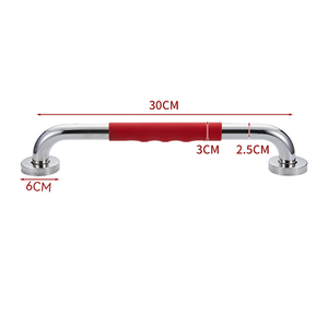 Barre de douche antidérapante en acier inoxydable de 40 cm, barres d'appui de sécurité pour salle de bain, poignée en caoutchouc pour personnes handicapées, barre de douche pour personnes âgées - Product Image 3