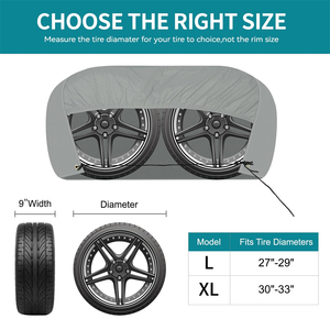 BEELAND 27-<span class=keywords><strong>29</strong></span> pulgadas Gris 900D Ripstop Cubiertas protectoras de neumáticos impermeables Paquete de 2 cubiertas de neumáticos dobles de doble eje Rv - Product Image 3