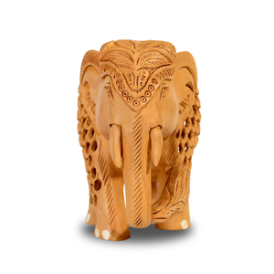 Elegant 4\" Polished Wooden Elephant with Undercut Design for Wood Crafts Wooden Boxes <b>Wall</b> <b>Signs</b> - Product Image 6