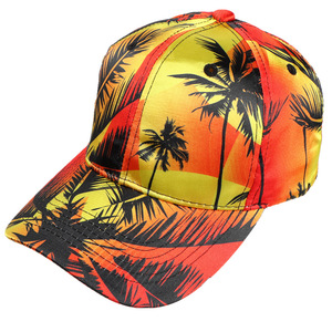 Gorra de béisbol para mujer con estampado de palmeras tropicales, transpirable, impermeable, de satén, para protección solar en la playa, para uso al aire libre - Product Image 5