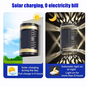 Lampe solaire LED extérieure à éclairage haut et bas, grande taille, étanche IP65, pour décoration de jardin, cour, rue, mur, RGB - Product Image 5