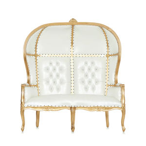 Canopée à capuche, siège d'amour, trône <span class=keywords><strong>de</strong></span> fer, <span class=keywords><strong>Cage</strong></span> en or blanc/métal, mobilier fantaisie, tissu velours, cadre en bois, dôme, chaises - Product Image 1
