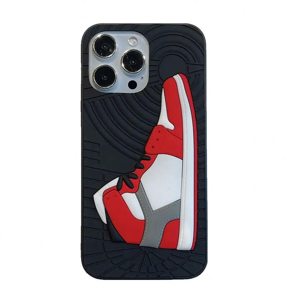 3D Luxury Silicone anti-drop rubber scratch-resistant Sneakers mobile phone case cover for iPhone15 14 13 12 X Pro MAX 7/8 plus