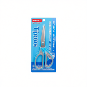 Tueibo Student Safety Scissors 18Cm Blue Plastic Handle Stainless Steel Blade Office Use - Product Image 1