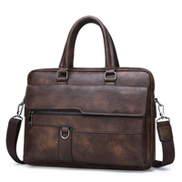 Sac à main en cuir souple pour hommes, sacoche étanche pour ordinateur portable d'affaires de haute qualité