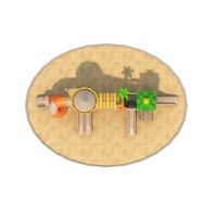 Équipement de terrain de jeu extérieur personnalisé, durable, commercial, à thème forêt et nature, résistant à l'usure, avec toboggan en spirale, tunnel et structure d'escalade pour enfants