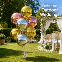 Nouveau petit 10 12 pouces 4D sphère feuille ballon couleur Pure aluminium 4D feuille ballon fête mariage décorations de noël