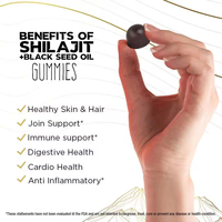 WELLBODY Supply Résine de Shilajit Pure de l'Himalaya et Gummies à l'Huile de Nigelle