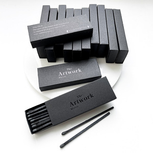 High Quality Customize logo on <strong>matchbox</strong> with All Black Matches Wholesale Wooden Stick Safety Matches Candle Boxed Matches - Product Image 3