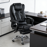 Fauteuil de bureau de direction ergonomique de luxe en cuir PU inclinable avec repose-pieds, moderne, pour la maison, la chambre, l'hôtel et les salles de conférence