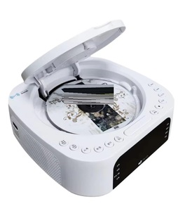 Lecteur CD DVD à chargement sans fil, haut-parleur BT avec réveil numérique, radio FM, USB pour chevet, hôtel, maison, bureau - Product Image 2