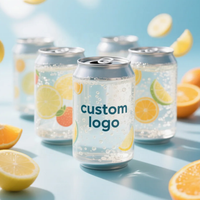 BSBH Gobelets en plastique personnalisés en forme de canette, canettes transparentes en PET pour boissons avec couvercles en aluminium