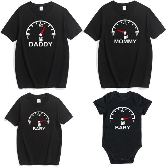 Papa Mama Tochter Sohn Baby Familie passende Kleidung Baumwolle Familie Look Papa Mama und ich Kinder T-Shirts Baby Stram pler