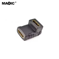 Adaptateur HDMI femelle à femelle à bas prix avec connecteur HDMI à 90 degrés prise en charge du convertisseur d'extension du coupleur 3D 4K 1080P