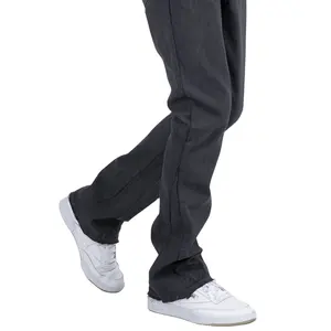 Großhandel Stylish Mans Designer Hose Private Label Black Blank Bein öffnung Flare Denim Jeans