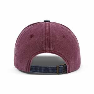 Gorra de Béisbol de Algodón Lavado de 6 Paneles, Estilo Americano Vintage para Hombre, Diseño de Logotipo Personalizado, Parte Superior Suave, Protección Solar, Color en Bloques - Product Image 3